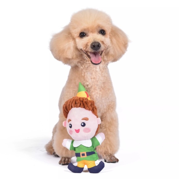 BUDDY THE ELF Holiday 9" Squeaky Plush DOG TOY Fetch For Pets Christmas Squeaker - Picture 11 of 11
